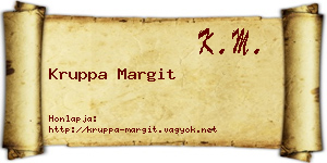 Kruppa Margit névjegykártya